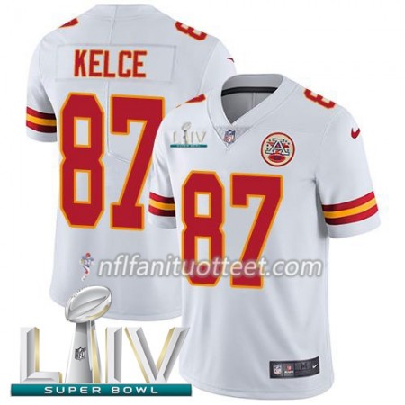 Miesten Kansas City Chiefs NFL Pelipaita Travis Kelce 87 Nike Valkoinen 2020 Super Bowl LIV